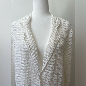 Caslon Crochet White Blazer Cardigan Fits Size Large or XLarge